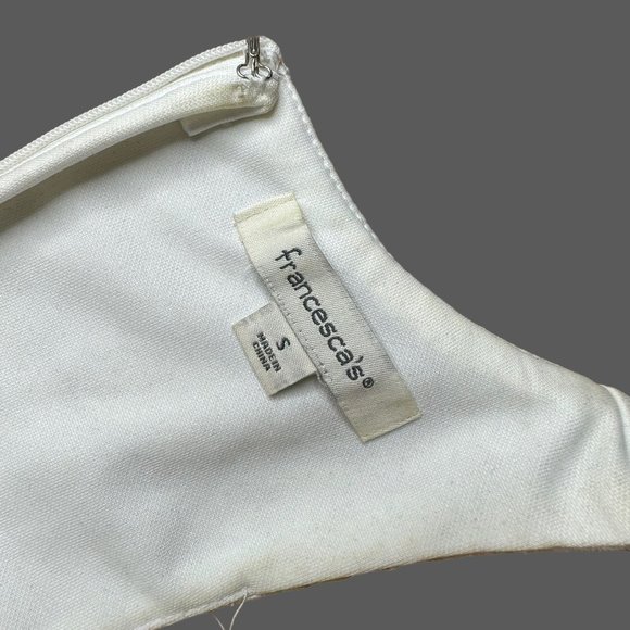 Francescas A-Line Dress Small S Off-White Full Lace Sleeveless Knee Length - Picture 13 of 13